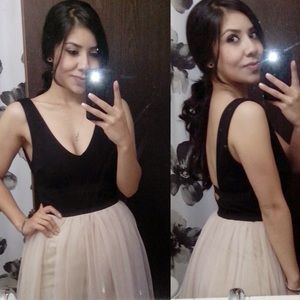 Black/Nude Tulle Dress